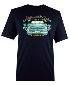 Spionage Cuba Print T-Shirt Marineblau